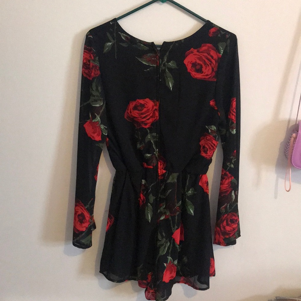Black with Roses Romper - Picture 4 of 5